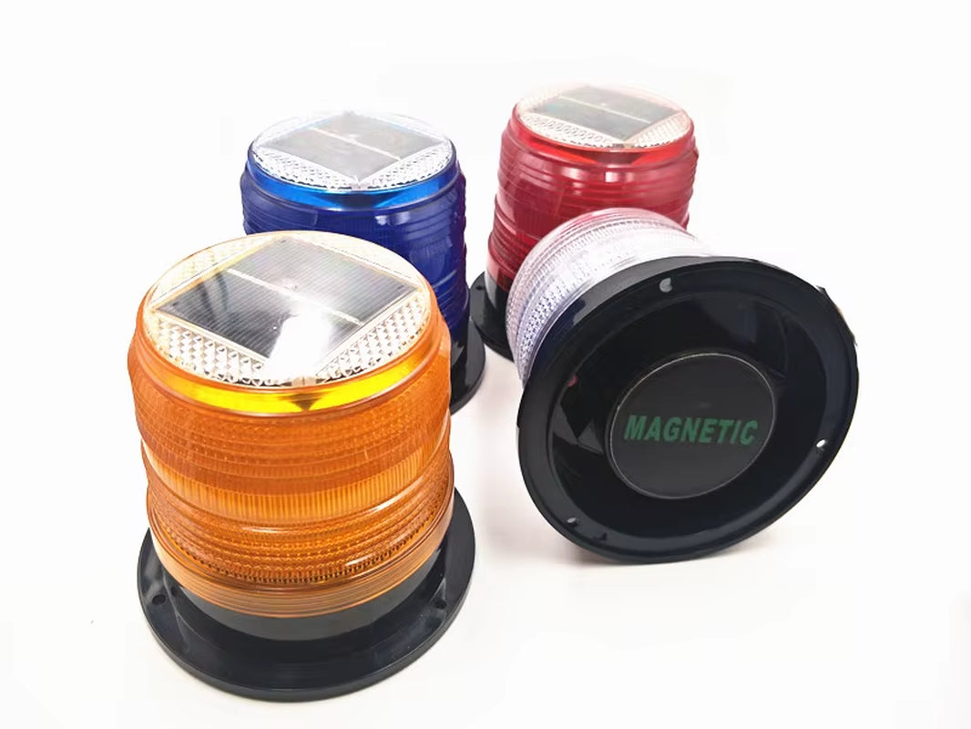 6 Colors LED Solar Waterproof Flash Warning Light Ceiling Strobe Light with Strong Magnetic Traffic and Road Beacon Light