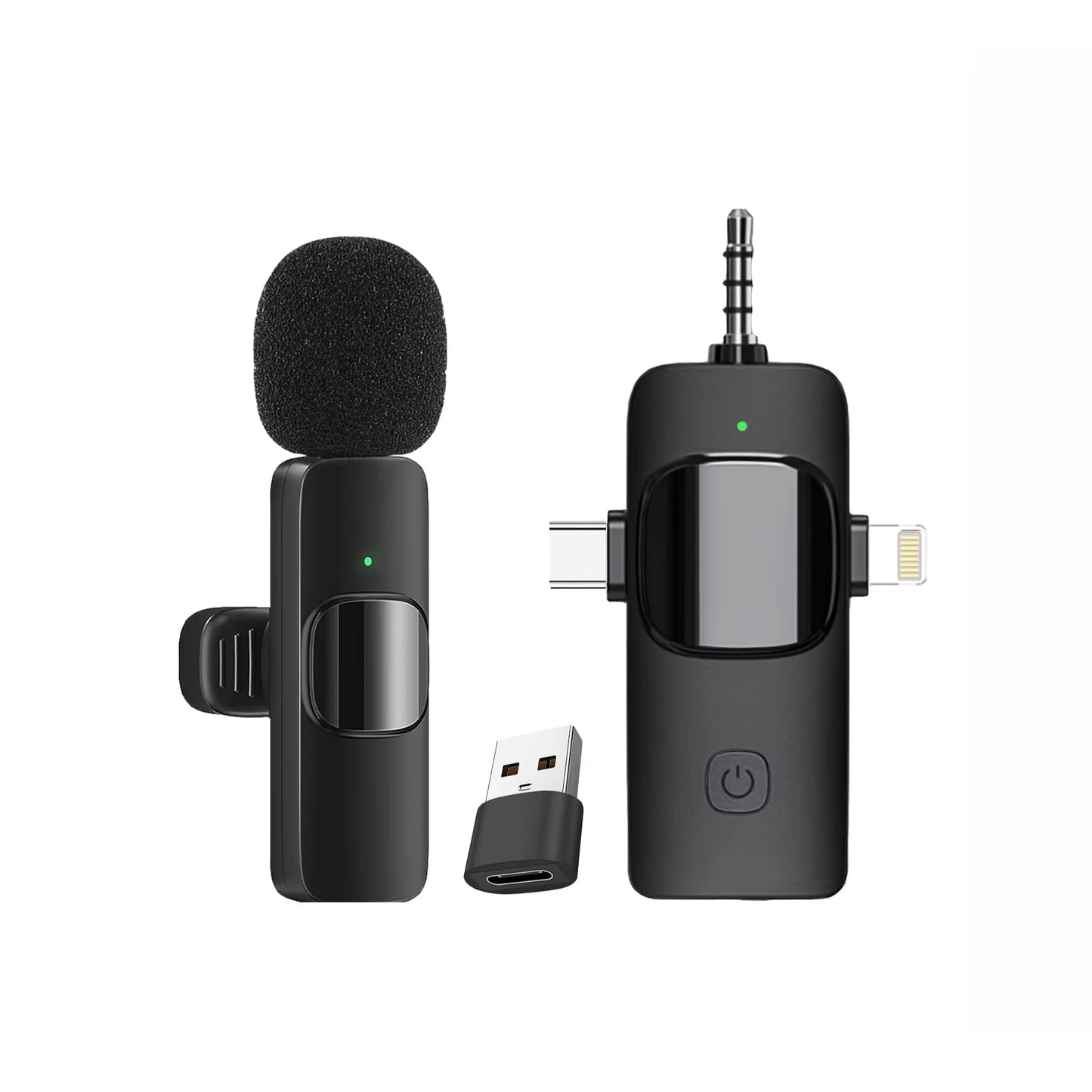 4 in 1 Professional Wireless Lavalier Microphone for Iphone/Ipad/Android/Smartphone/Camera/Computer for Interviews Video Podcast