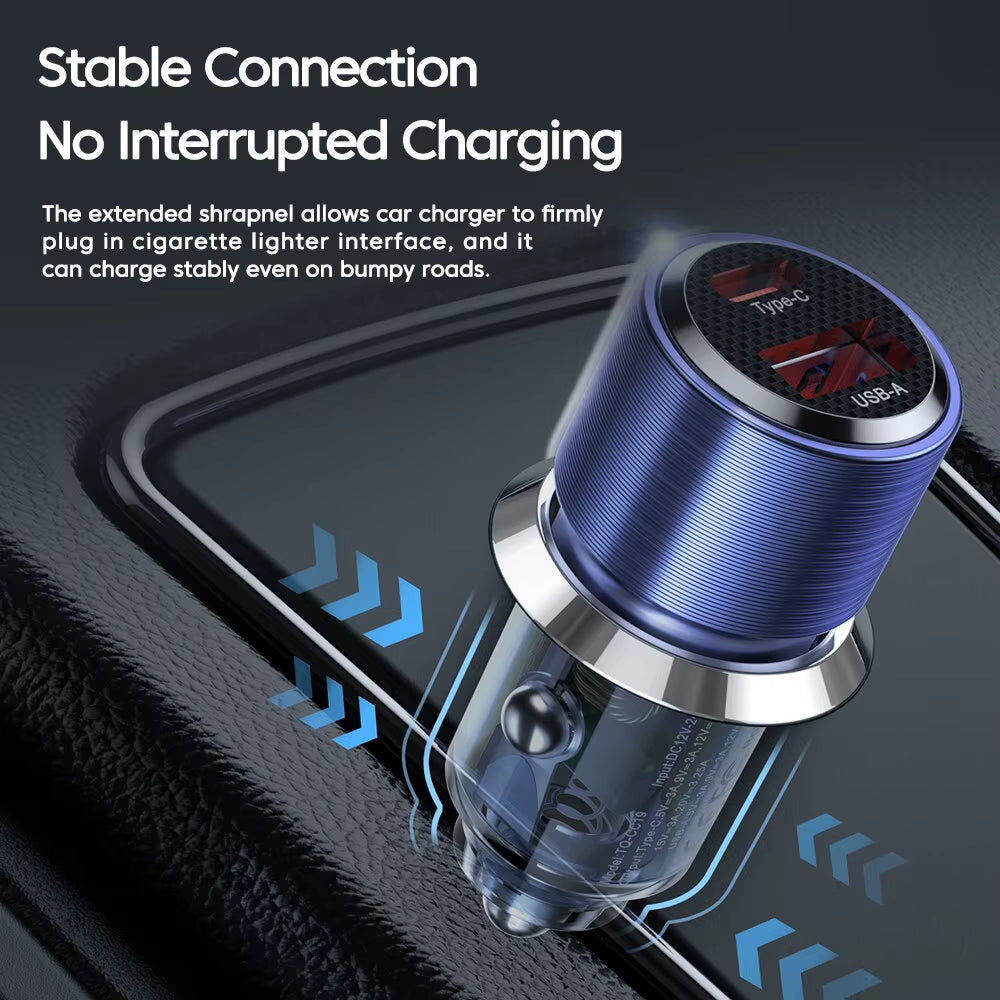 95W USB C Car Charger Quick Charge QC 4.0 Type C PD 3.0 65W Fast Charging for Iphone 15 14 13 12 11 Pro Max Xiaomi Redmi