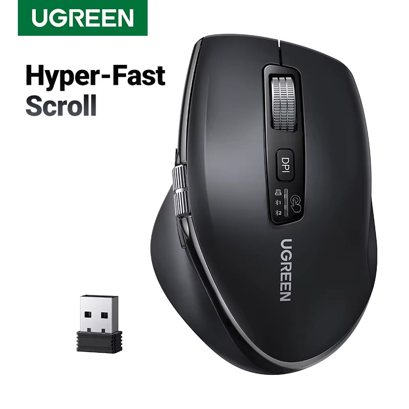 Hyper-Fast Scroll Wireless Mouse Bluetooth 5.4 2.4G Ergonomic 5000DPI for Macbook Tablet Laptops Computer PC Mice