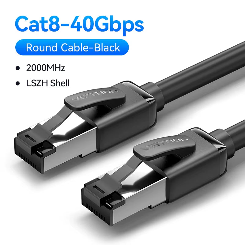 CAT8 Ethernet Cable 40Gbps 2000Mhz CAT 8 Networking High Speed Internet Lan Cord for PC Laptops PS5 4 Router RJ45 Cable