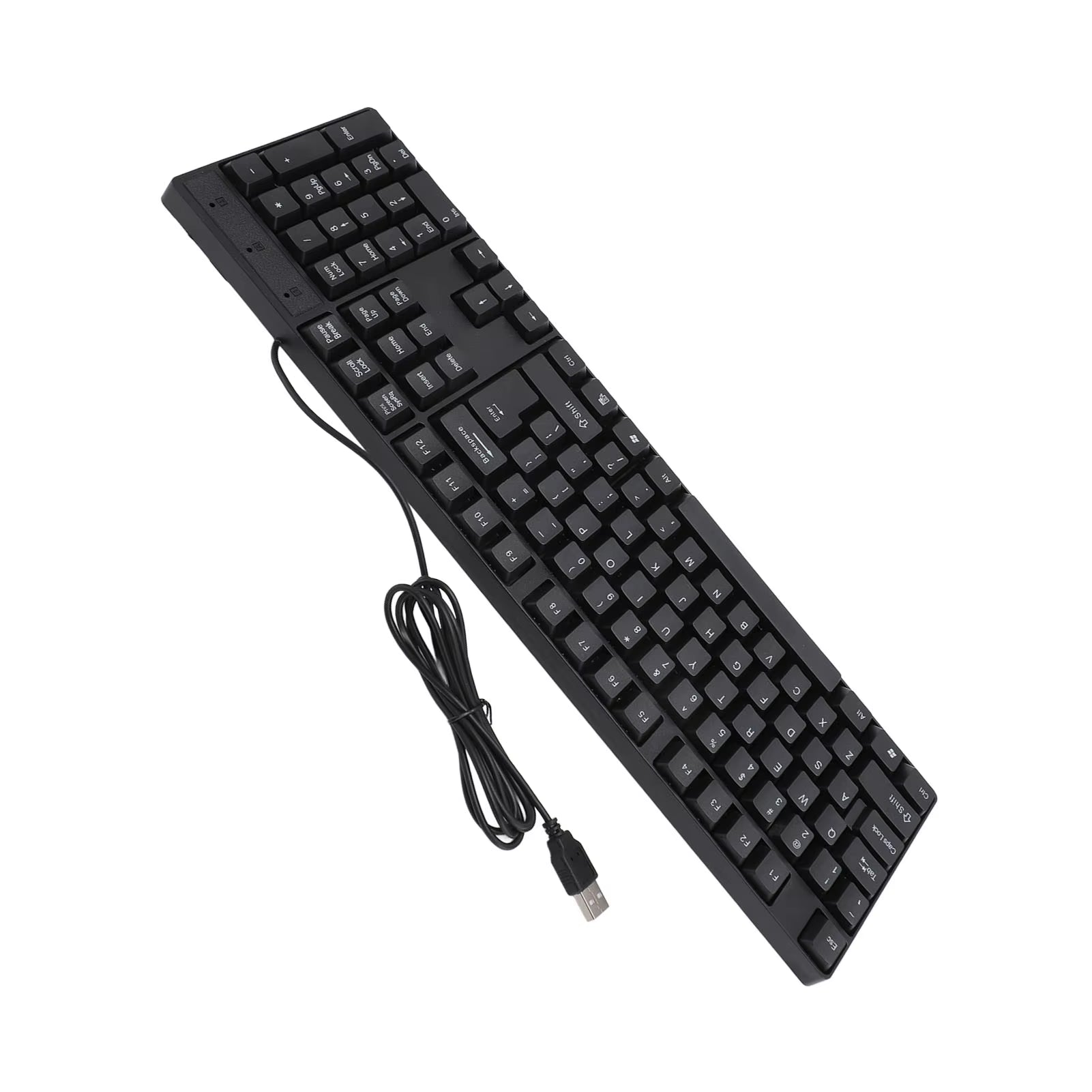 104 Keys USB Wired Keyboard English/Russian/Spanish/French Language Ergonomic Design Gaming Keyboard for Office Laptops Desktops