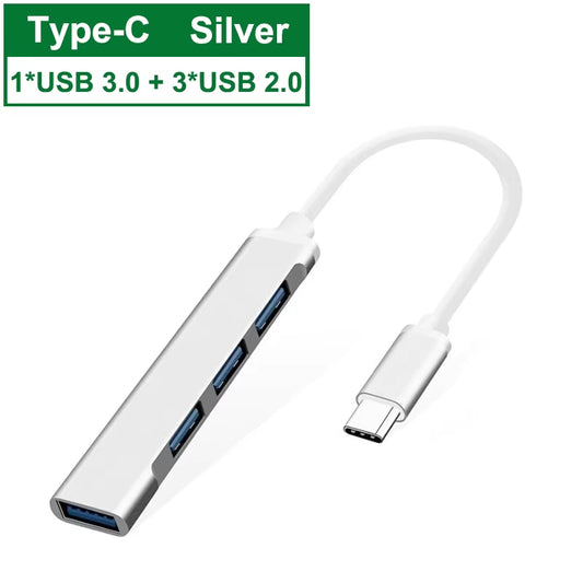 USB C HUB 3.0 2.0 Type C 3.1 Multi 4 Port Splitter for Lenovo Xiaomi Macbook Pro Air Pc Computer Notebook Laptops Accessories