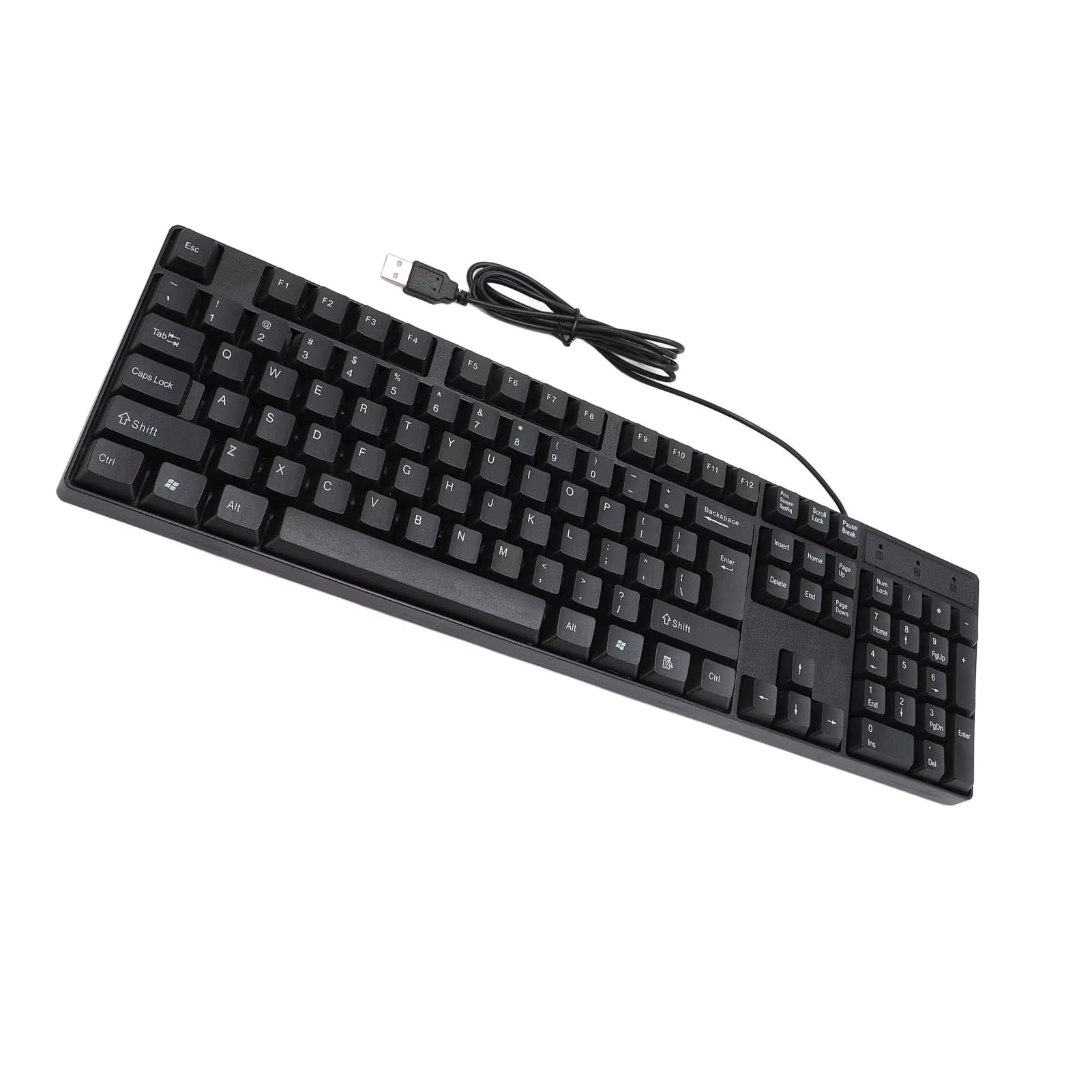 104 Keys USB Wired Keyboard English/Russian/Spanish/French Language Ergonomic Design Gaming Keyboard for Office Laptops Desktops