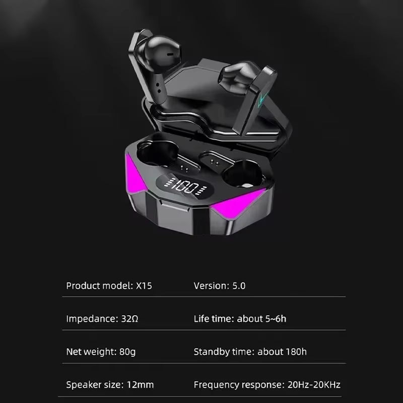 X15 Wholesale Tws Earphone Bluetooth Wireless without Box V5.1 in Ear Headphones Blutooth Hearing Aids Sport Gamer Headset Phone