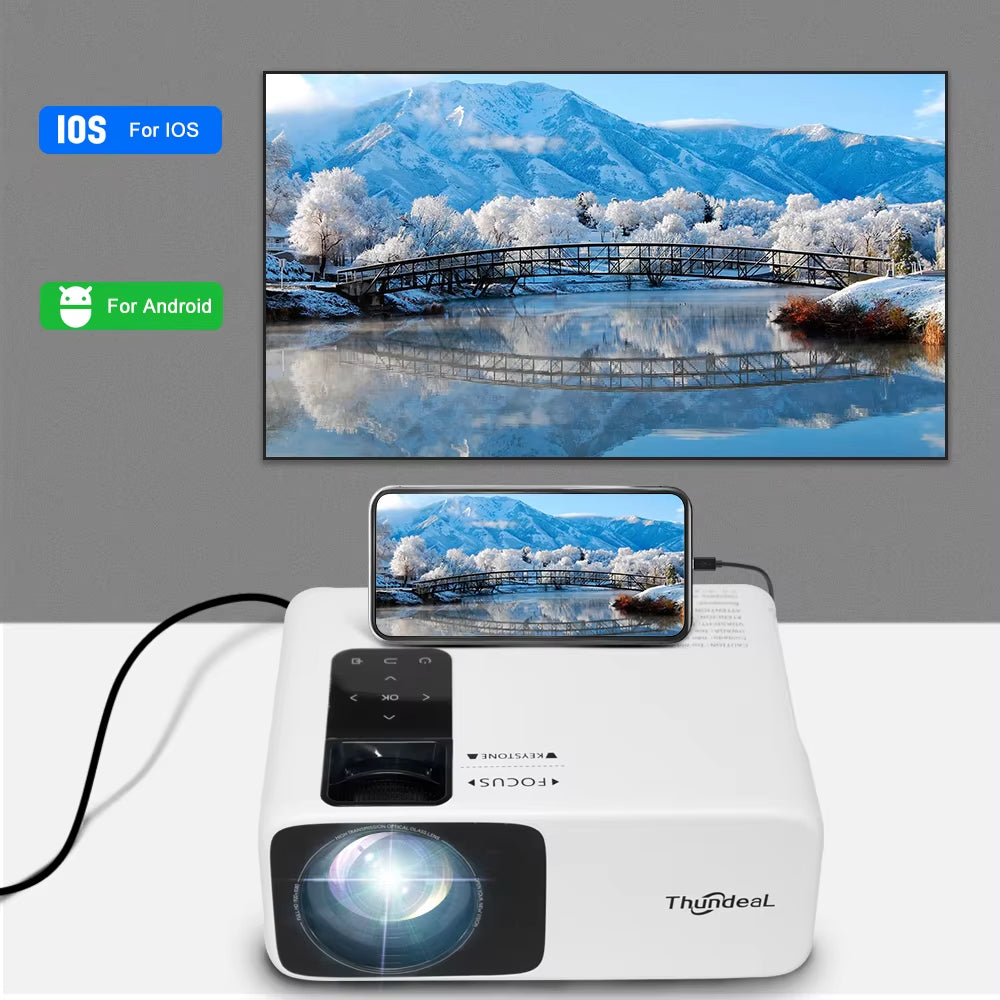 Full HD Projector 1080P 2K 4K Video LED 3D Portable Projector Td93Pro Mini Wifi Android Home Theater TD93 Pro Beamer