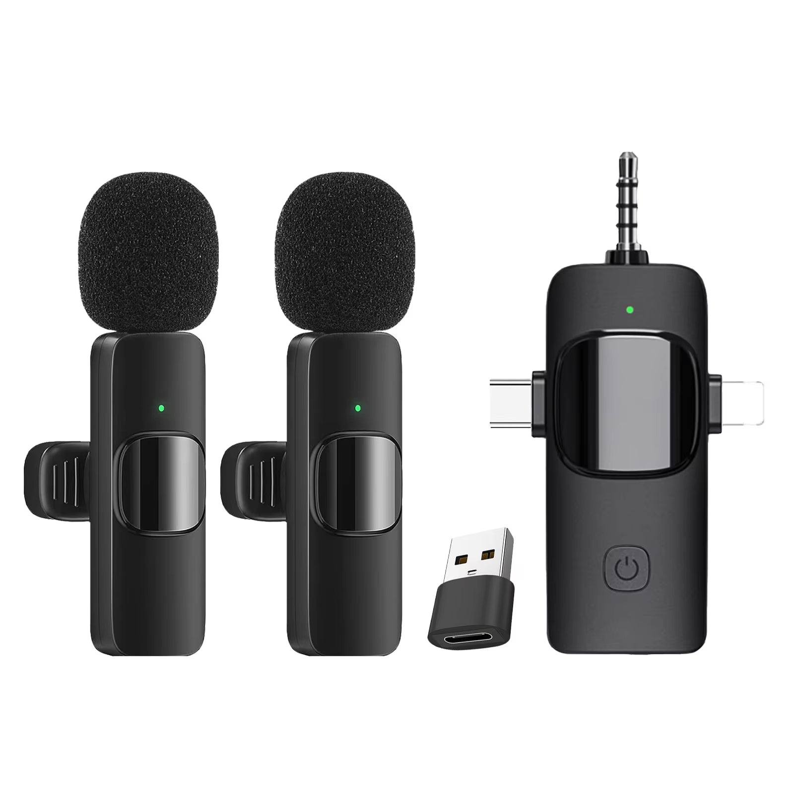 4 in 1 Professional Wireless Lavalier Microphone for Iphone/Ipad/Android/Smartphone/Camera/Computer for Interviews Video Podcast