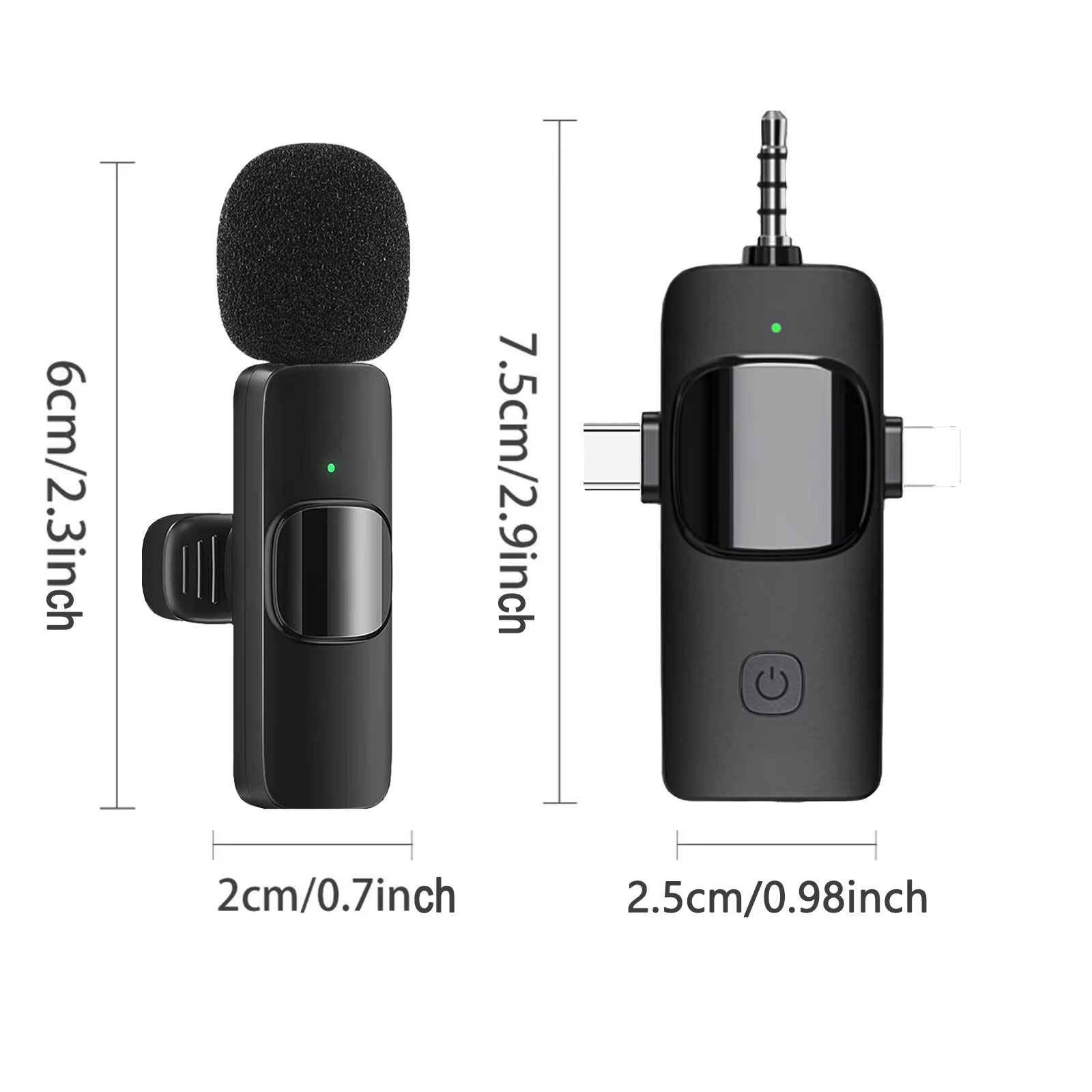 4 in 1 Professional Wireless Lavalier Microphone for Iphone/Ipad/Android/Smartphone/Camera/Computer for Interviews Video Podcast