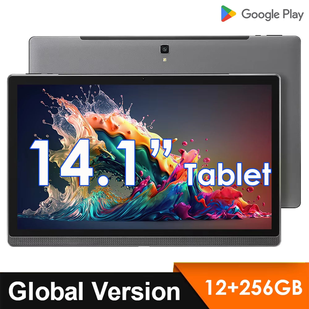 Global Version 14.1 Inch Tablet PC 1920X1080 IPS Big Screen 5+13MP 12+256GB Deca-Core Планшет 2 in 1 Tablets Android 12 Laptops