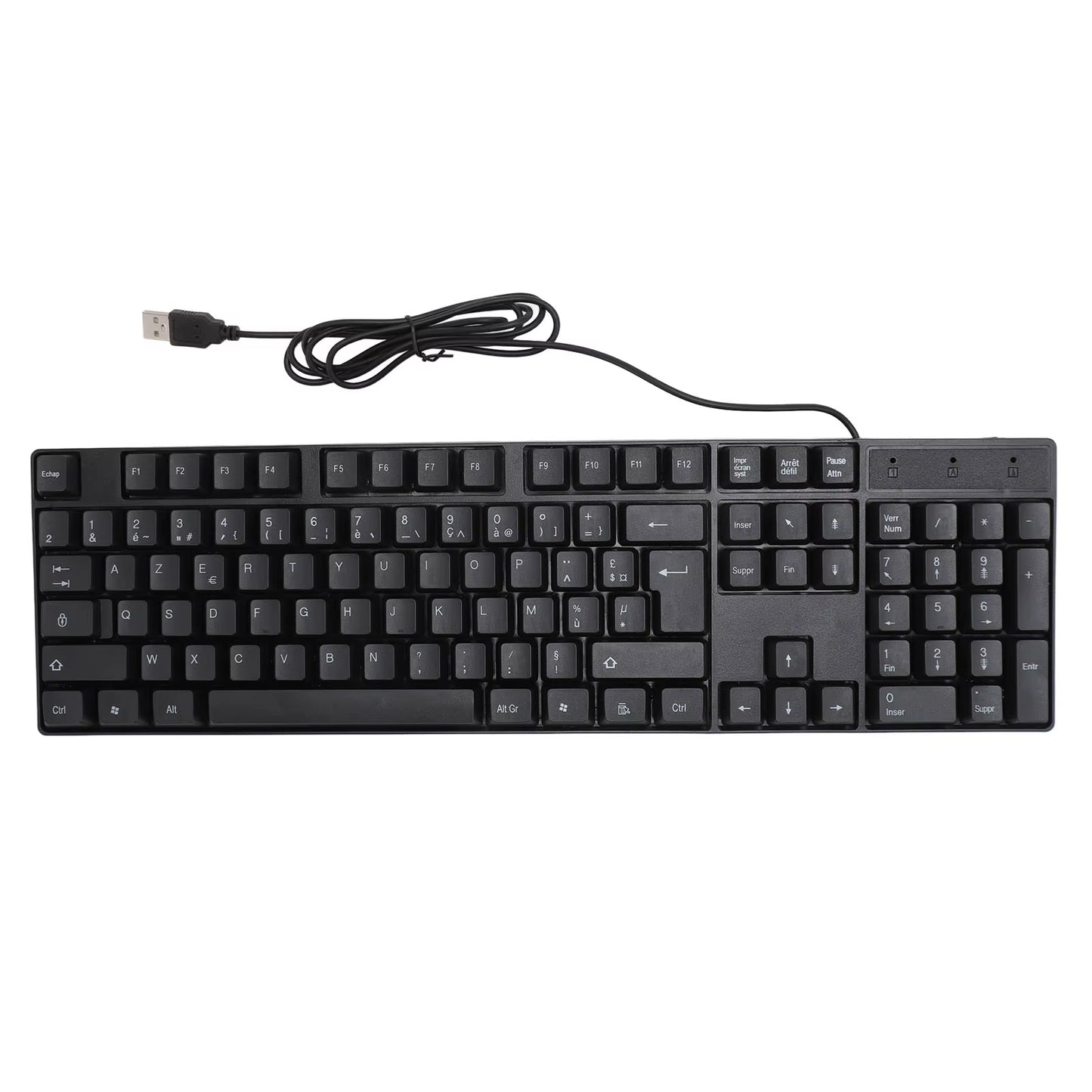 104 Keys USB Wired Keyboard English/Russian/Spanish/French Language Ergonomic Design Gaming Keyboard for Office Laptops Desktops