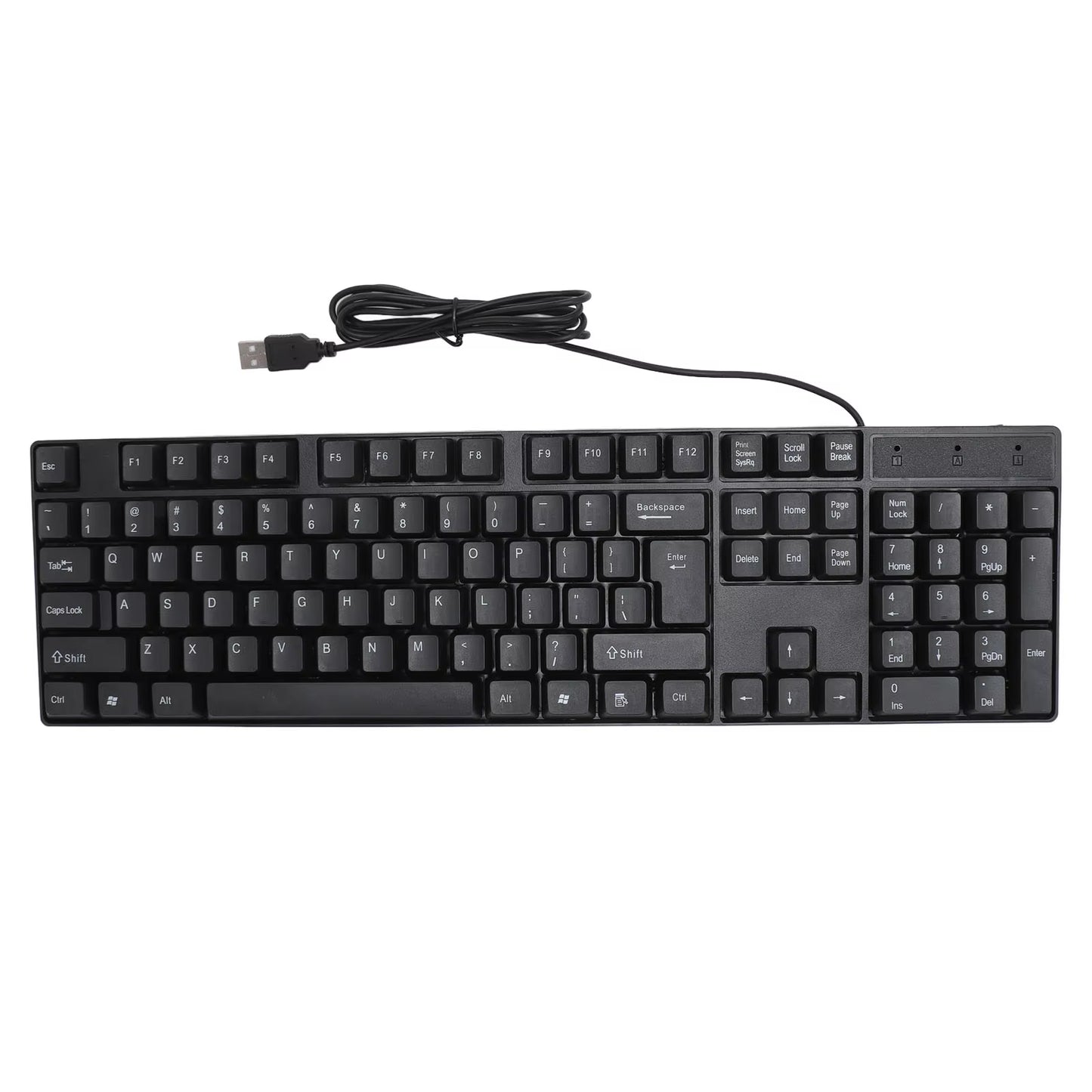 104 Keys USB Wired Keyboard English/Russian/Spanish/French Language Ergonomic Design Gaming Keyboard for Office Laptops Desktops