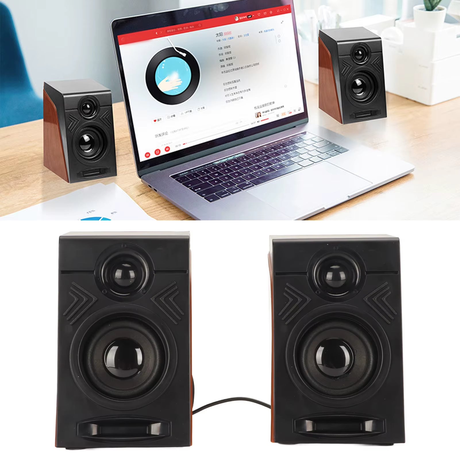 PC Speakers Hifi Deep Bass Adjustable Volume Plug and Play Desktop Speakers for Tvs Computers Laptops Phones New