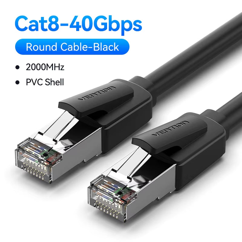 CAT8 Ethernet Cable 40Gbps 2000Mhz CAT 8 Networking High Speed Internet Lan Cord for PC Laptops PS5 4 Router RJ45 Cable