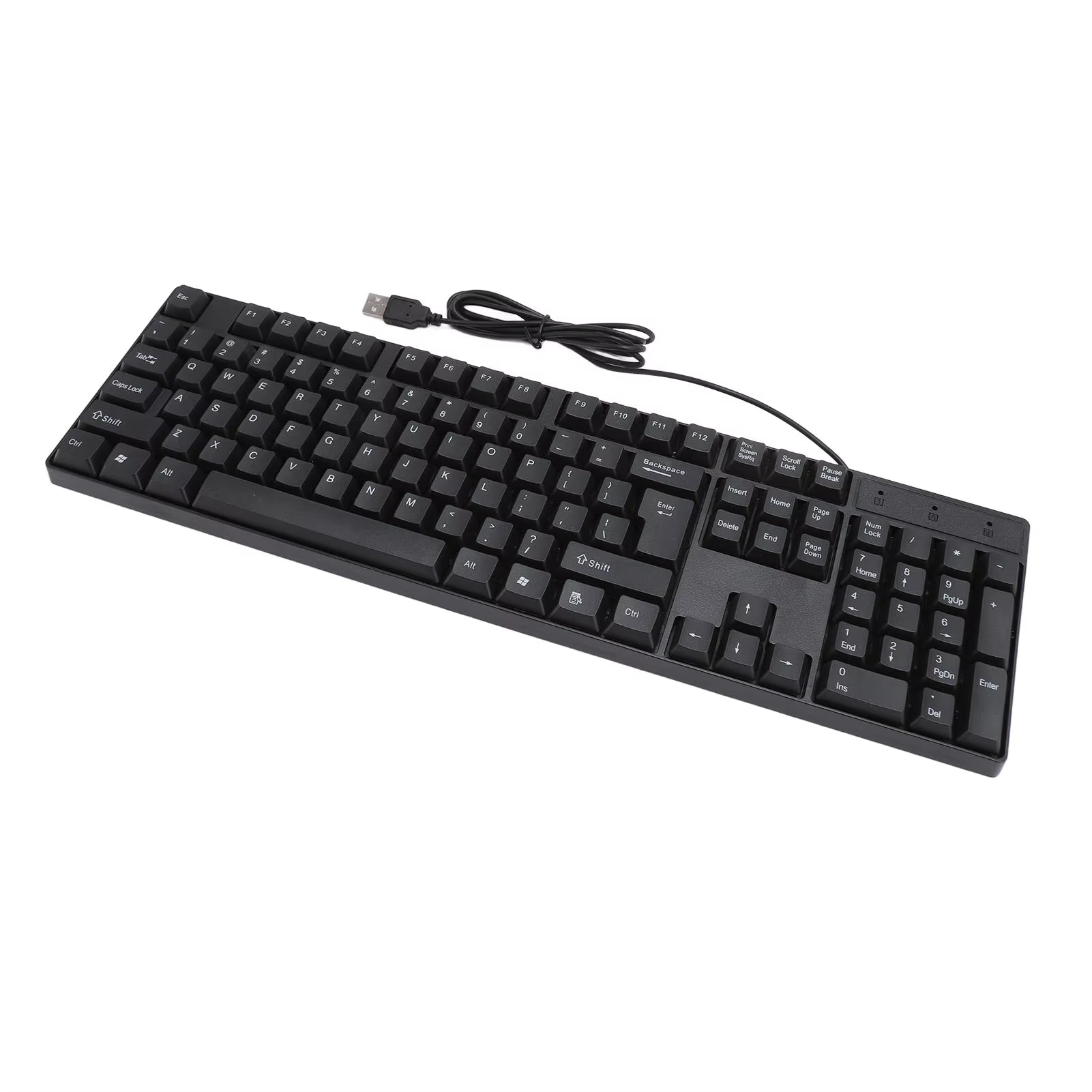 104 Keys USB Wired Keyboard English/Russian/Spanish/French Language Ergonomic Design Gaming Keyboard for Office Laptops Desktops