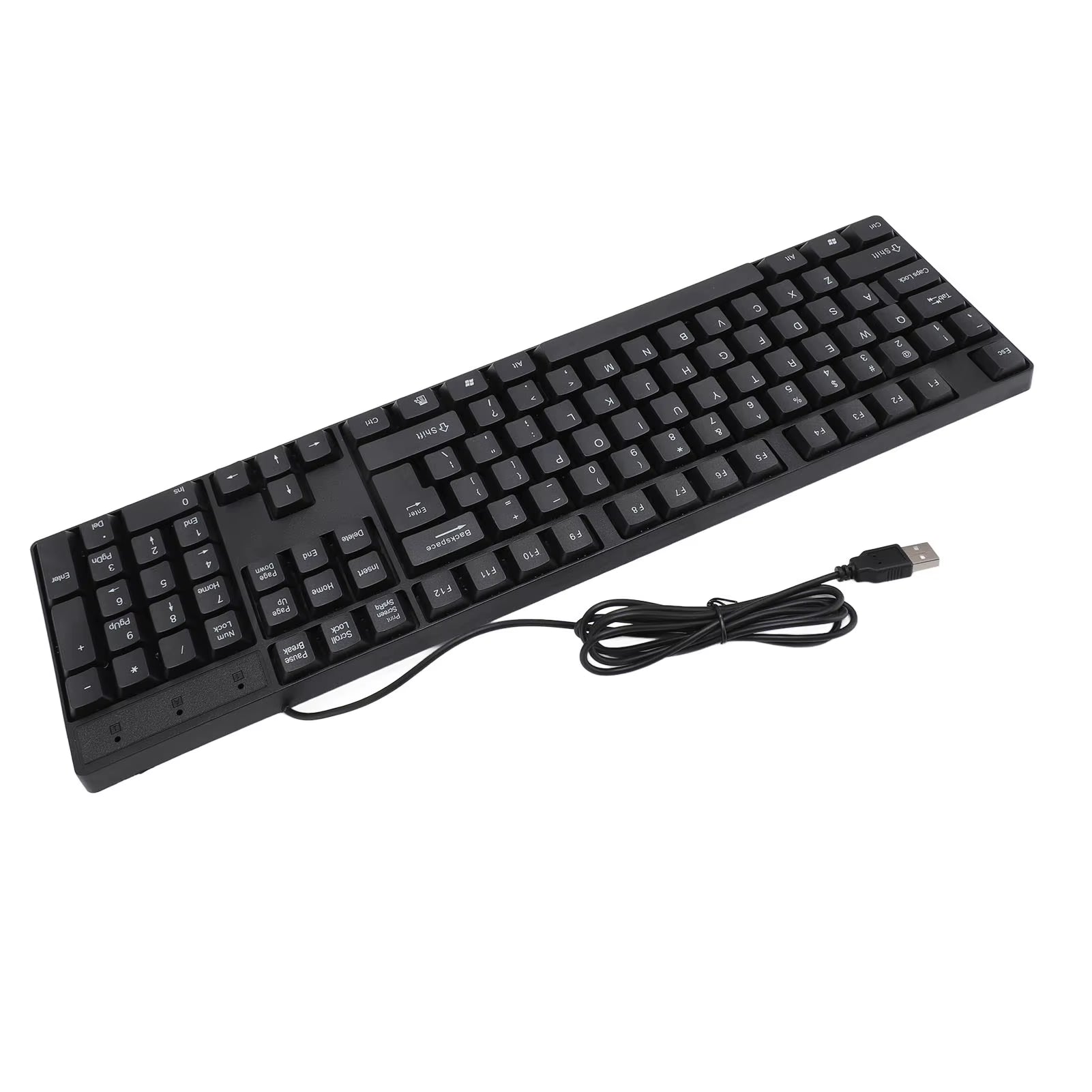 104 Keys USB Wired Keyboard English/Russian/Spanish/French Language Ergonomic Design Gaming Keyboard for Office Laptops Desktops