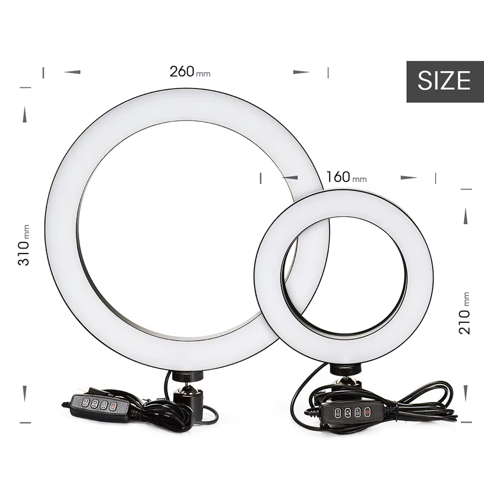 Selfie Ring Light with Tripod Stand Light Rim for Mobile Circular Lamp Light for Video Shooting Studio Photo Light Ringh Rong